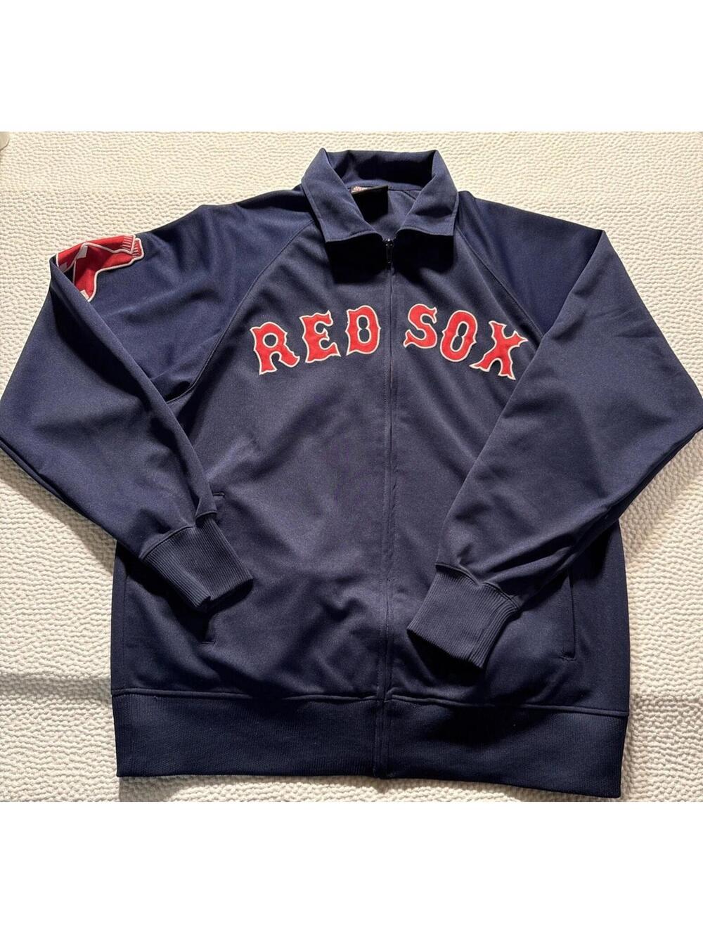 Boston Red Sox Full Zip Jacket Stitches MLB Size Medium Navy Blue